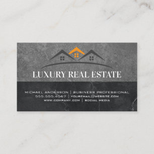 Tarjeta De Visita Logotipo inmobiliario   Mármol de pizarra