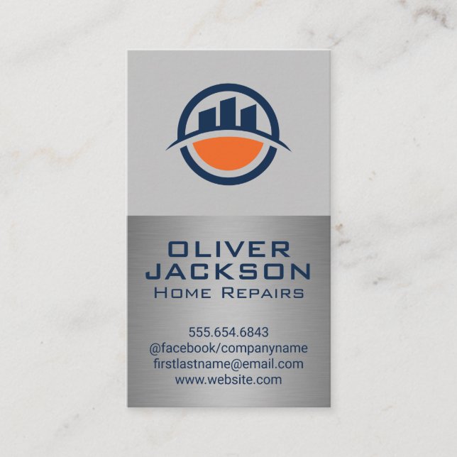 Tarjeta De Visita Logotipo inmobiliario moderno (Anverso)
