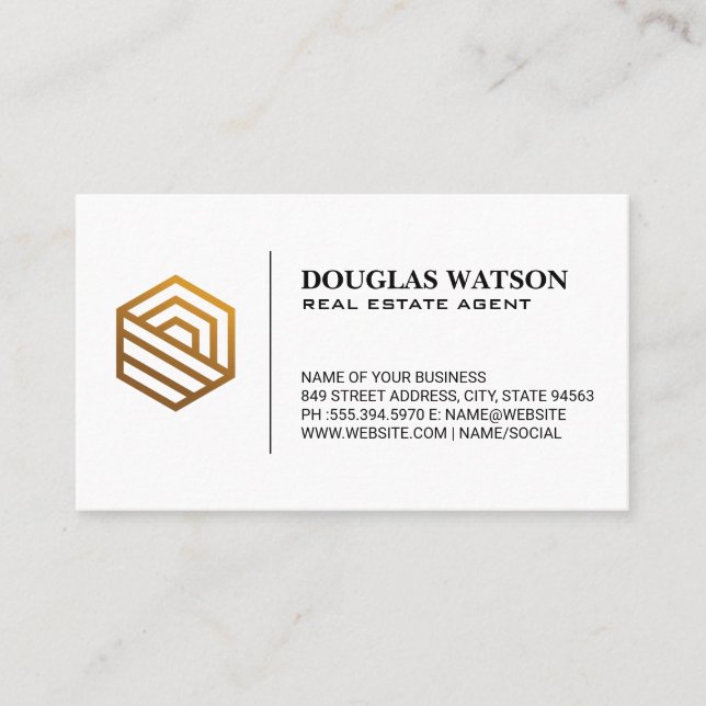 Tarjeta De Visita Logotipo inmobiliario moderno (Anverso)