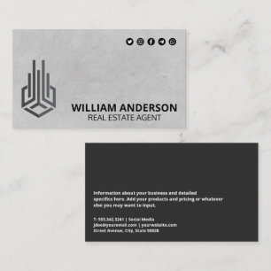 Tarjeta De Visita Logotipo inmobiliario moderno   Iconos de medios s