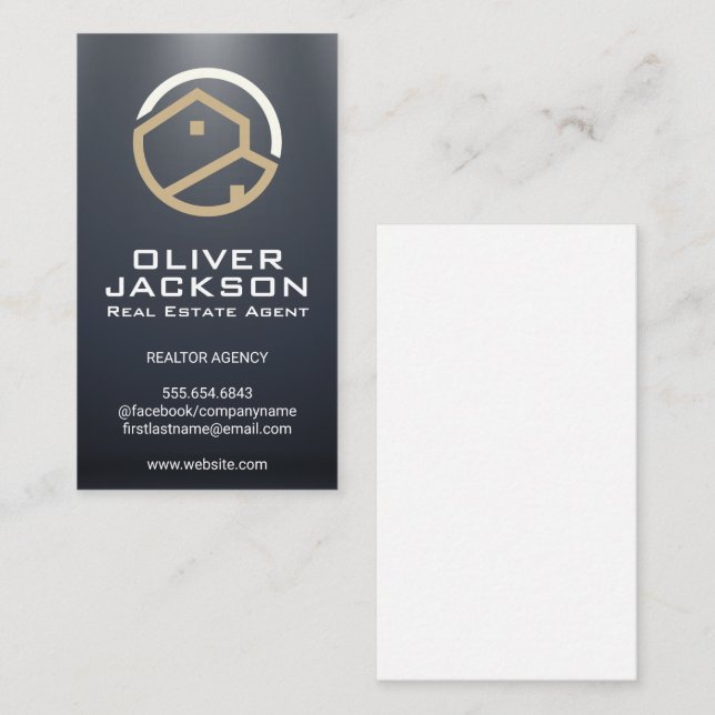 Tarjeta De Visita Logotipo inmobiliario moderno | Profesional (Anverso / Reverso)