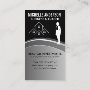 Tarjeta De Visita Logotipo inmobiliario Mujer empresaria