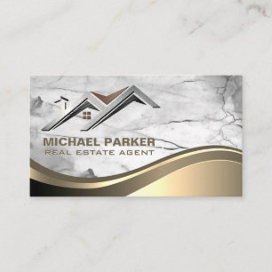 Tarjeta De Visita Logotipo inmobiliario   Piedra de mármol