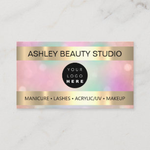 Tarjeta De Visita Logotipo Lash Makeup Peluquería de uñas en polvo