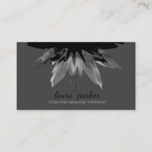 Tarjeta De Visita Logotipo Lotus Flower Black Therapy Yoga
