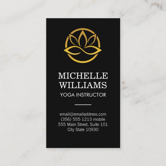 Tarjeta De Visita Logotipo Lotus moderno (Anverso)