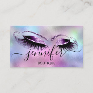 Tarjeta De Visita Logotipo maquillaje Boutique Lash Studio Holograma