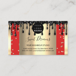 Tarjeta De Visita Logotipo maquillaje de pelo uñas goteo SPA Códig