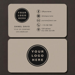 Tarjeta De Visita Logotipo marrón