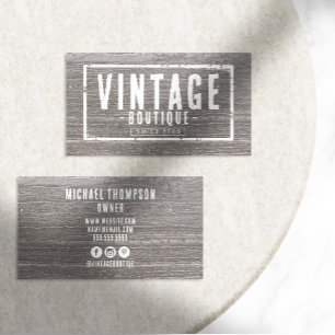 Tarjeta De Visita Logotipo Masculino Vintage Boutique Rugged