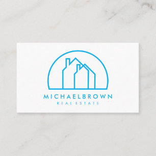 Tarjeta De Visita Logotipo Minimalista Dos Casas Medio Círculo