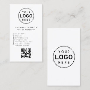 Tarjeta De Visita Logotipo minimalista Iconos de medios sociales Cód