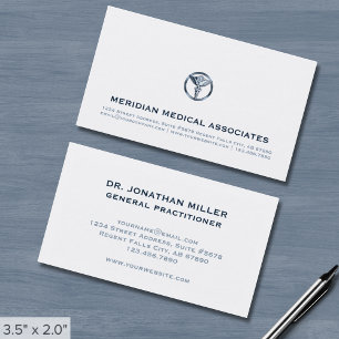 Tarjeta De Visita Logotipo Minimalista moderno del Caducto médico Az