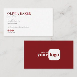 Tarjeta De Visita Logotipo minimalista moderno e iconos de redes soc