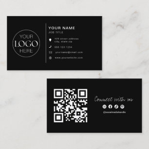 Tarjeta De Visita Logotipo minimalista moderno Iconos de redes socia