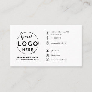 Tarjeta De Visita Logotipo minimalista moderno Iconos personalizados