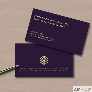 Tarjeta De Visita Logotipo Minimalista moderno Luxe Gold