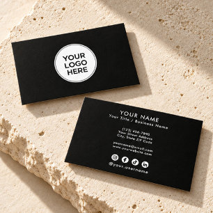 Tarjeta De Visita Logotipo minimalista moderno profesional negro