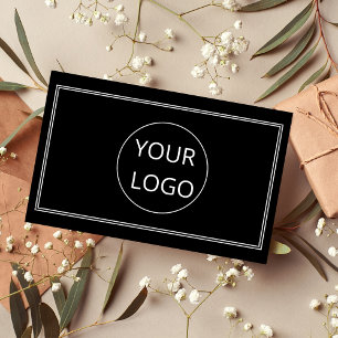 Tarjeta De Visita Logotipo Minimalista moderno simple Código QR Negr