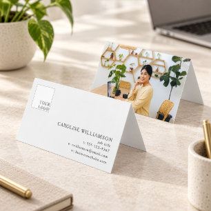 Tarjeta De Visita Logotipo minimalista moderno simple foto en blanco