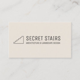 Tarjeta De Visita Logotipo minimalista negro escaleras arquitectura 