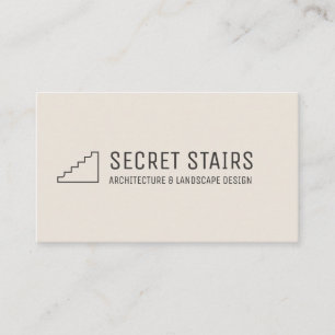 Tarjeta De Visita Logotipo minimalista negro escaleras arquitectura 
