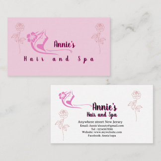 Tarjeta De Visita Logotipo minimalista pelo y belleza de Spa