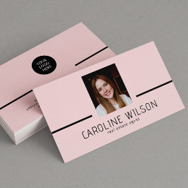 Tarjeta De Visita Logotipo minimalista profesional moderno foto chic