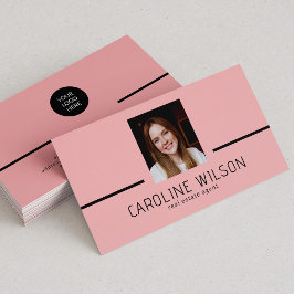 Tarjeta De Visita logotipo minimalista profesional moderno foto chic
