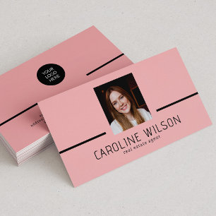 Tarjeta De Visita logotipo minimalista profesional moderno foto chic