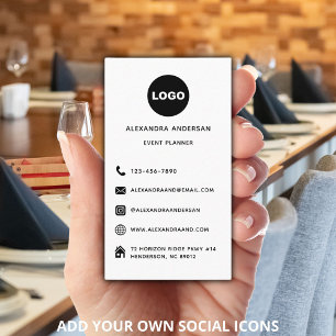 Tarjeta De Visita Logotipo Minimalista Vertical Redes Sociales