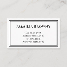 Tarjeta De Visita Logotipo mínimo blanco | Diseño de Moda elegante y