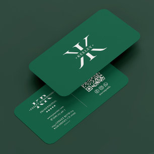 Tarjeta De Visita Logotipo mínimo de monograma profesional K Hunter