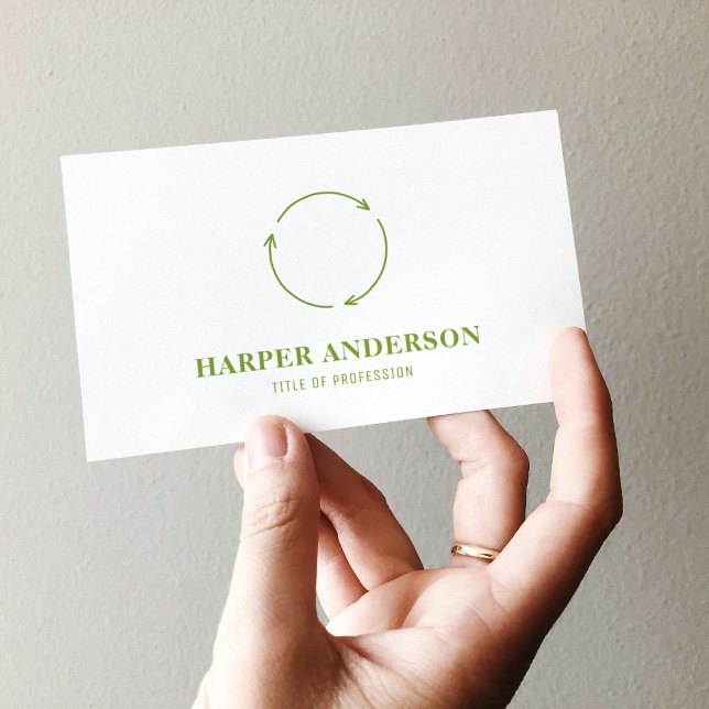 Tarjeta De Visita Logotipo minimo moderno de reciclaje verde | Ecoló (Subido por el creador)