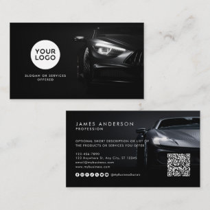Tarjeta De Visita Logotipo moderno de automóvil/coche con código QR 