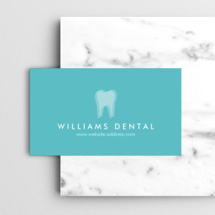 Tarjeta De Visita Logotipo moderno de dientes dentistas en Aqua Blue
