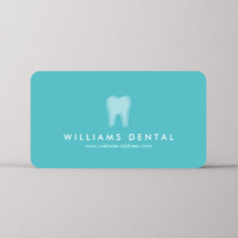 Tarjeta De Visita Logotipo moderno de dientes dentistas en Aqua Blue