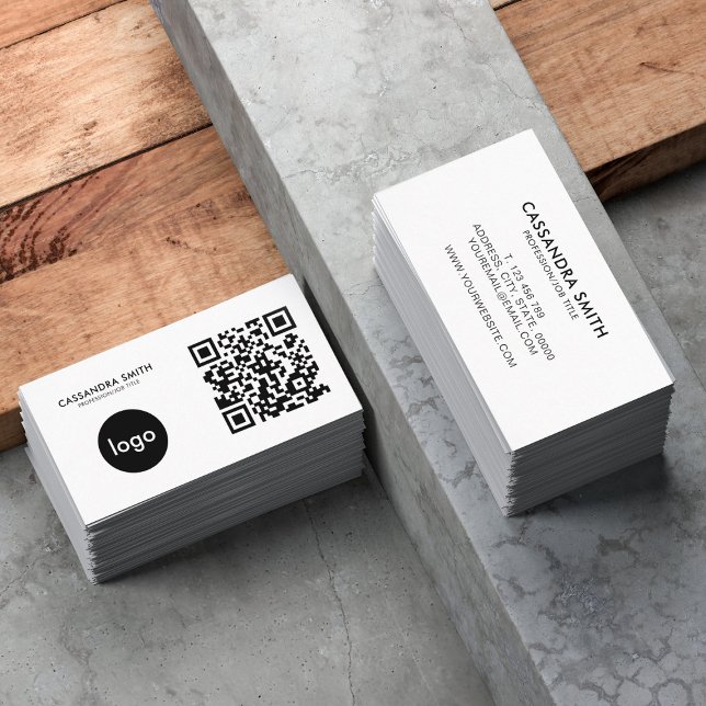 Tarjeta De Visita Logotipo moderno de la Compañía de códigos QR Mini (Subido por el creador)
