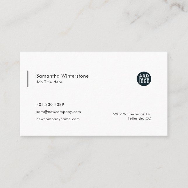 Tarjeta De Visita Logotipo moderno de la empresa DIY Simple (Anverso)