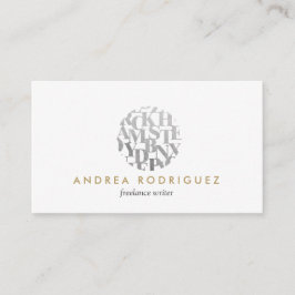 Tarjeta De Visita Logotipo moderno de las letras para autores y escr