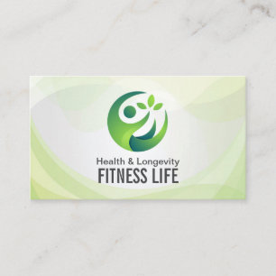 Tarjeta De Visita Logotipo moderno de salud verde   Nutrición de fit