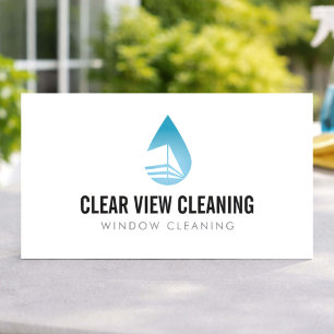 Tarjeta De Visita Logotipo moderno de servicio de limpieza de ventan