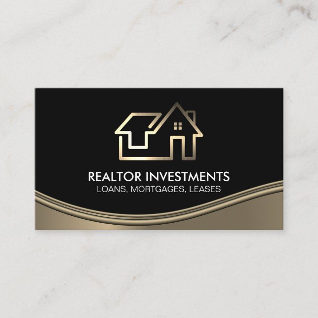 Tarjeta De Visita Logotipo moderno del agente inmobiliario (Anverso)