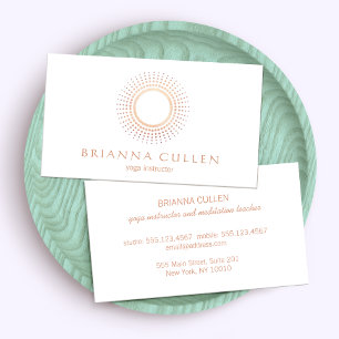 Tarjeta De Visita Logotipo moderno del círculo de Mandala Rosa, yoga