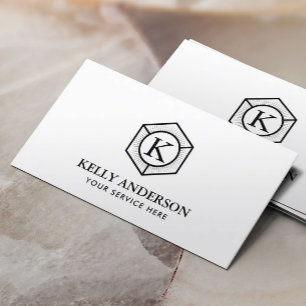 Tarjeta De Visita Logotipo moderno del hexágono del monograma
