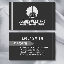 Tarjeta De Visita Logotipo moderno del servicio de limpieza doméstic