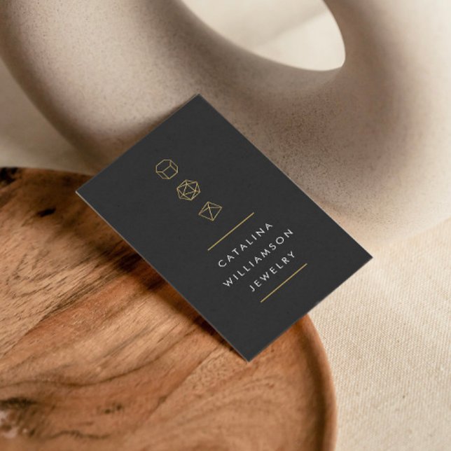 Tarjeta De Visita Logotipo moderno Gemstone Trio Vertical Gris oscur (Subido por el creador)