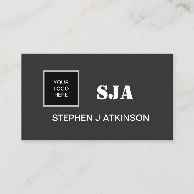 Tarjeta De Visita Logotipo moderno Iniciales profesionales Minimalis (Anverso)