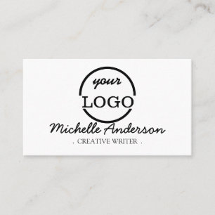 Tarjeta De Visita Logotipo moderno Minimalista de Personalizado blan