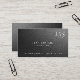 Tarjeta De Visita Logotipo moderno minimalista en negro y Grabado en